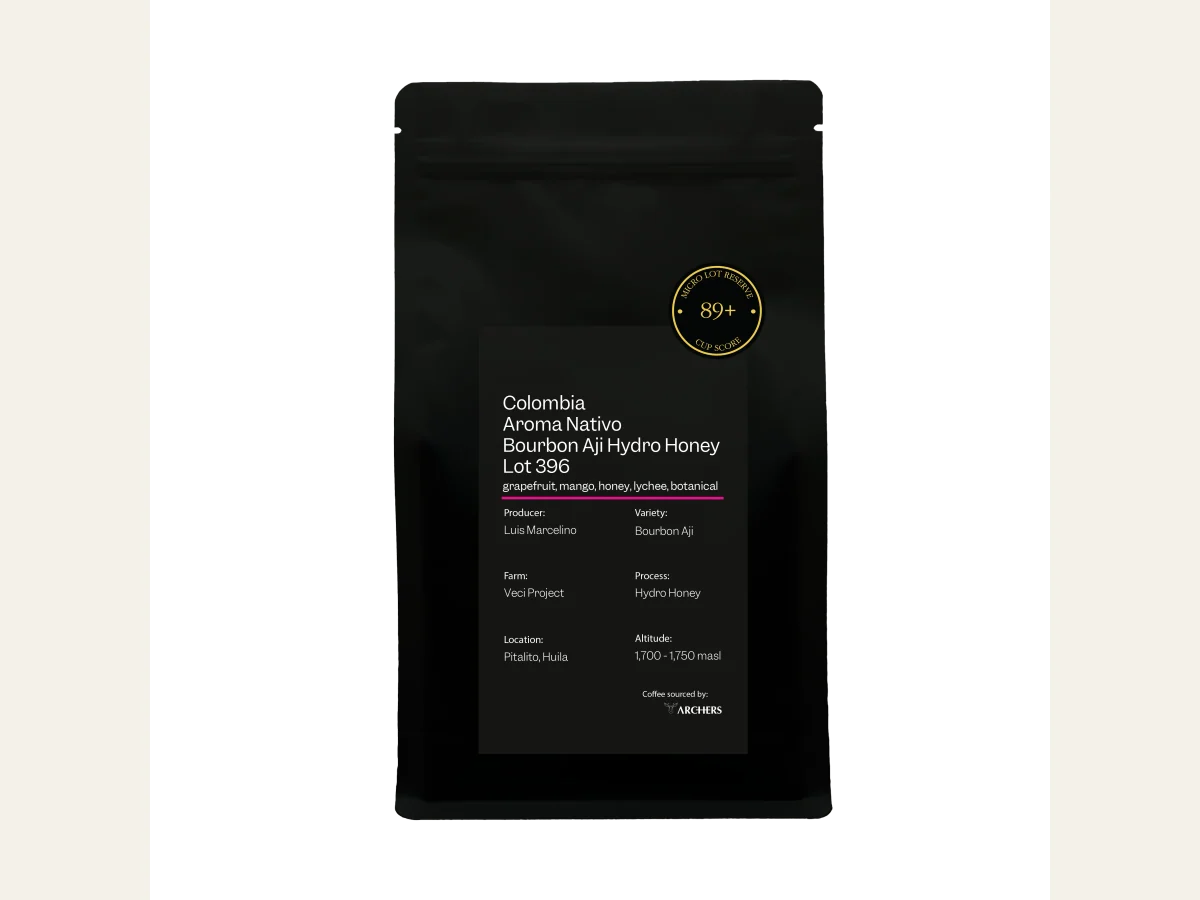 Colombia - Aroma Nativo Bourbon Aji  Hydro Honey Lot 396 coffee bag