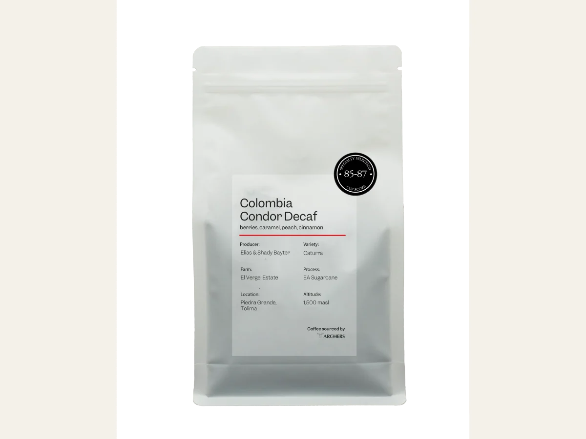 Colombia - Condor, Decaf coffee bag