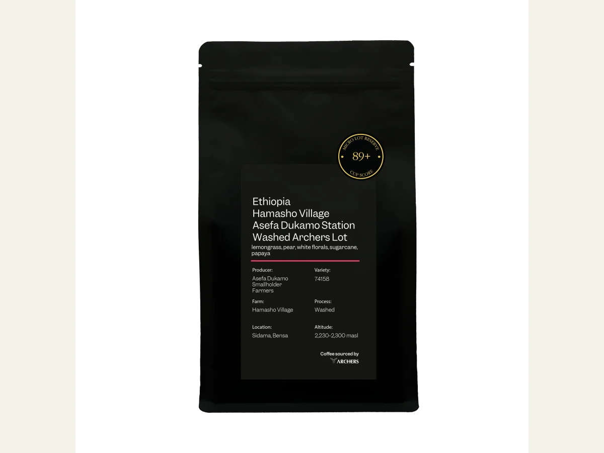Ethiopia - Hamasho Village Asefa Dukamo Station Washed Archers Lot coffee bag