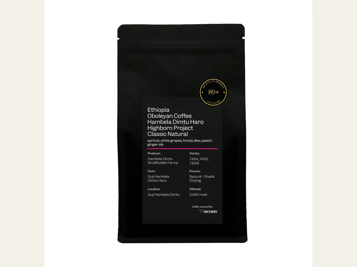 Ethiopia - Oboleyan Coffee Hambela Dimtu Haro Highborn Project - Classic Natural coffee bag