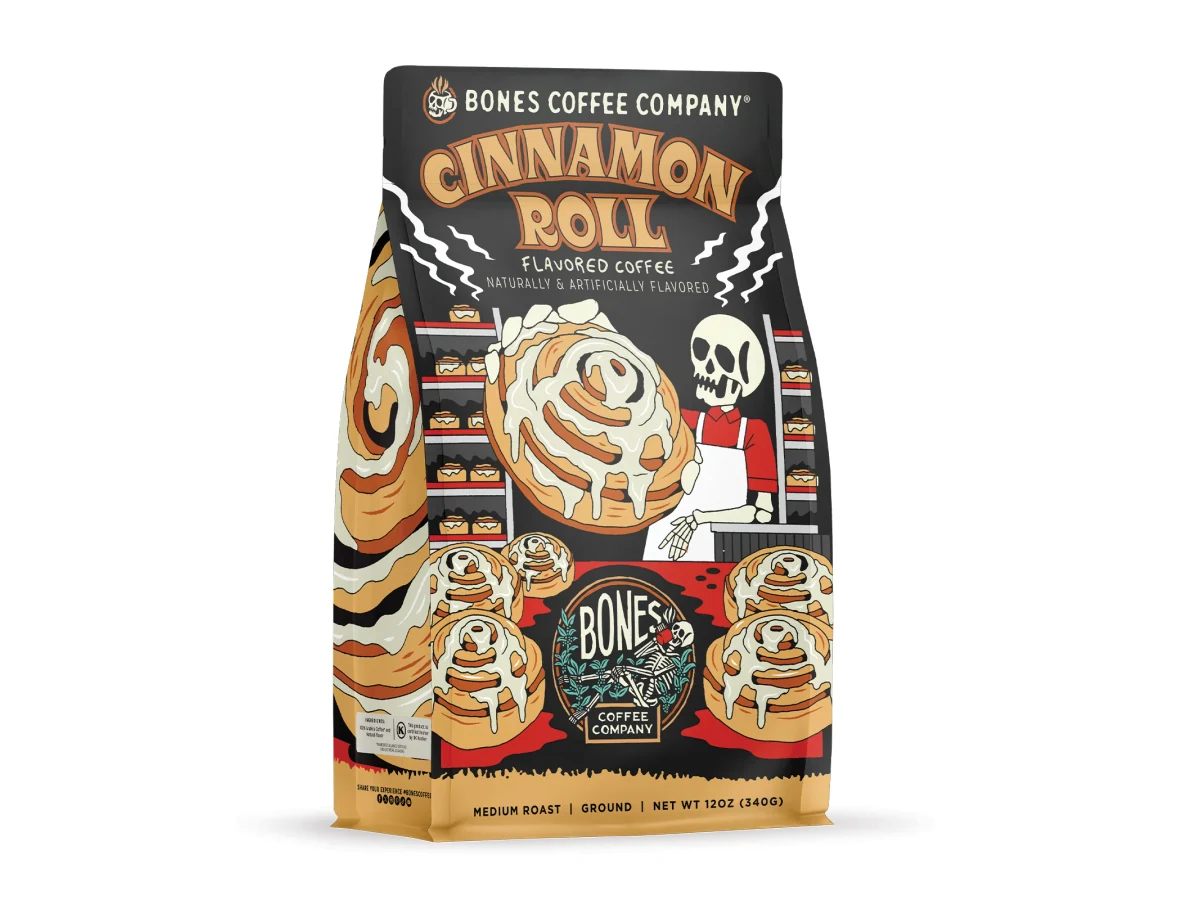 Bones Coffee Company Cinnamon Roll coffee bag